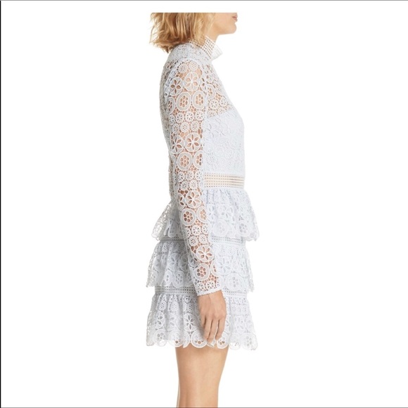 SELF-PORTRAIT TIERED LACE MINI DRESS - Picture 2 of 7